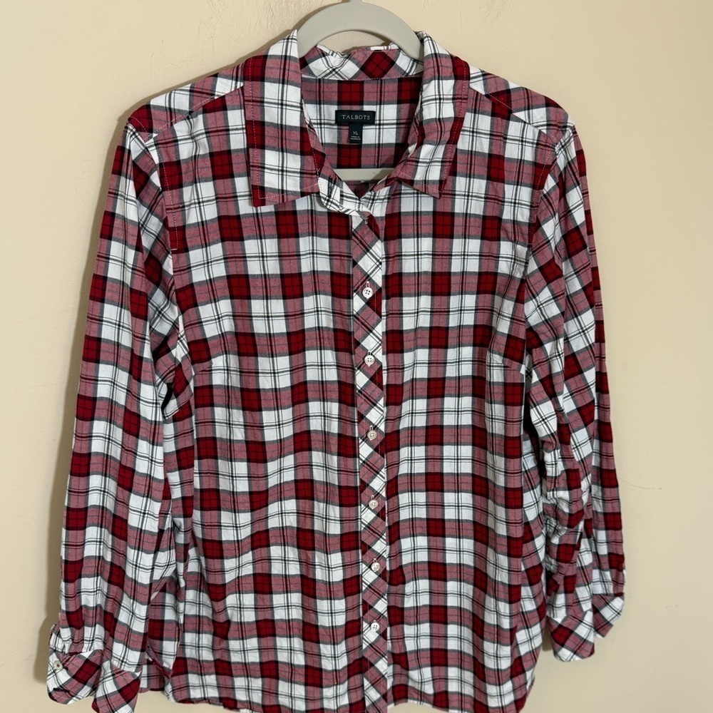 Talbots | Plaid Button-up Long Sleeve Cotton Shirt
